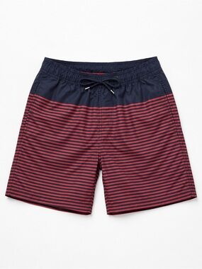 Brooks Brothers Navy and Red Striped Swim Trunks